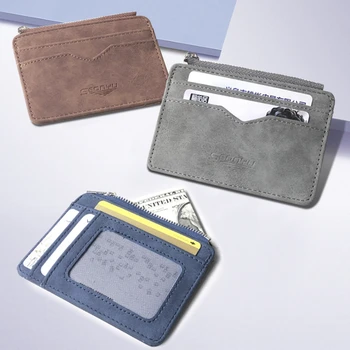 Мужской кошелек Ультратонкий мягкий кошелек из искусственной кожи, мини-кошелек для кредитных карт, держатель для карт, мужской кожаный кошелек Тонкий