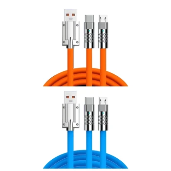 Мультикабель для зарядки, мульти USB-кабель 2 в 1, мультизарядный шнур с разъемом microUSB Type-C для телефонов