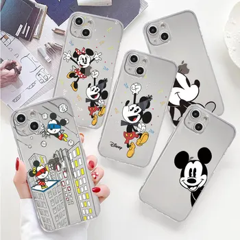 Мягкий Силиконовый Чехол для iPhone 14 Pro Max 13 12 Mini 11 Pro Max XR XS X 8 7 6 6S Plus SE 2020 Cover Cartoon Mickey Minnie Hero