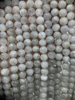 Натуральный лабрадорит, камень 6 мм/ 8 мм / 10 мм, полированные свободные круглые бусины, серый драгоценный камень для изготовления ювелирных изделий своими руками