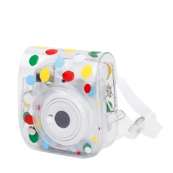 Новая Применимая Прозрачная Сумка Для фотоаппарата Fujifilm Mini12/11 Для девочек, Цветная Защитная Сумка Для Цифровой Камеры в горошек