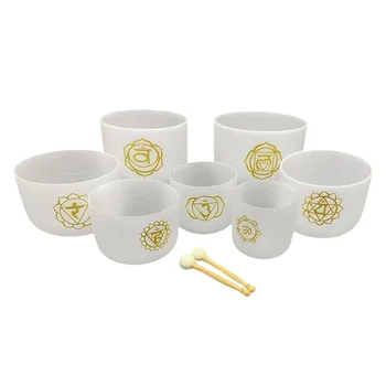 Новые Продукты Golden Chakra Pattern Crystal Sound Bowl Оптом Для Балансировки Внутреннего Покоя
