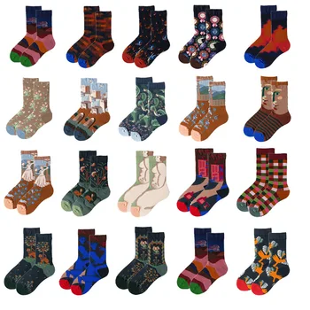 Носки Tide, мужские и женские модные трендовые носки с высокой горловиной, парные носки, художественная иллюстрация, мужские носки, спортивные носки