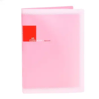 Пластиковая бумага формата А5, 20 карманов, держатель для папок с файлами, розовый