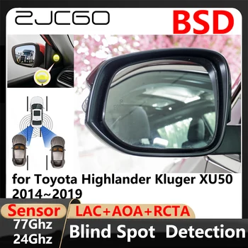 Предупреждение о Вождении с помощью Системы Обнаружения Слепых зон BSD при Смене полосы движения для Toyota Highlander Kluger XU50 2014 ~ 2019