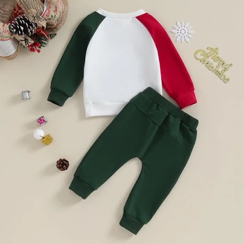 Рождественский комплект одежды для маленьких мальчиков 6, 12, 18, 24 месяцев, от 2 до 3 лет, зимние спортивные костюмы для маленьких мальчиков