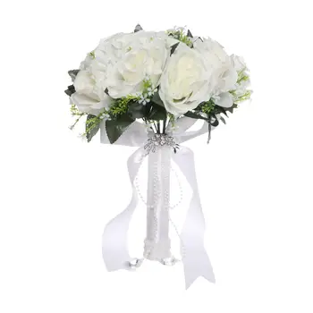 Свадебный букет невесты, элегантные романтические искусственные розы для свадьбы, свадебные украшения на День Святого Валентина