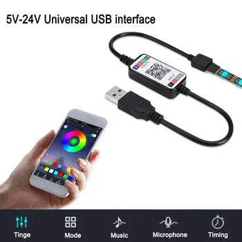 Светодиодная лента RGB, контроллер смартфона, беспроводное приложение, Bluetooth 4.0, USB-разъем для 4-контактной полосы RGB 5050