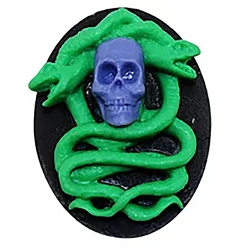 Силиконовая форма с черепом змеи на Хэллоуин, формы из помадной глины, формы для шоколада, формы для украшения тортов F0687