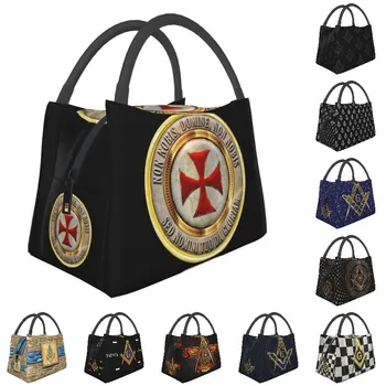 Средневековый символ Креста Тамплиеров, Термоизолированные сумки для ланча, женские рыцари-тамплиеры, Масонская Переносная коробка для хранения ланча