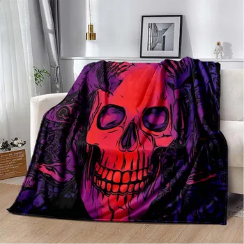 Темно-готический череп, мультяшное одеяло в стиле панк-панк, Губка Боб, одеяло для дивана, чехол для кондиционера, одеяло, одеяла для постельного белья, одеяло