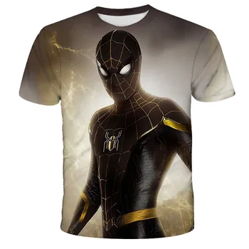 человек-паук с 3D рисунком 2022, Летняя детская одежда, футболка с короткими рукавами для мальчиков, Детская футболка, Детская одежда Marvel, Футболки для мальчиков