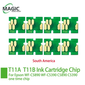 Южная Америка T11A1 T11B1 T11A2 T11A3 T11A4 Чип Чернильного картриджа, Совместимый Для Epson WF-C5890 WF-C5390 C5890 C5390 одноразовый чип